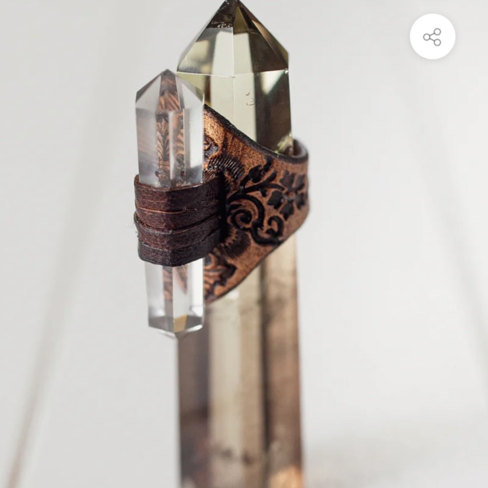 Buffalo Girl Druid ring with crystal quartz